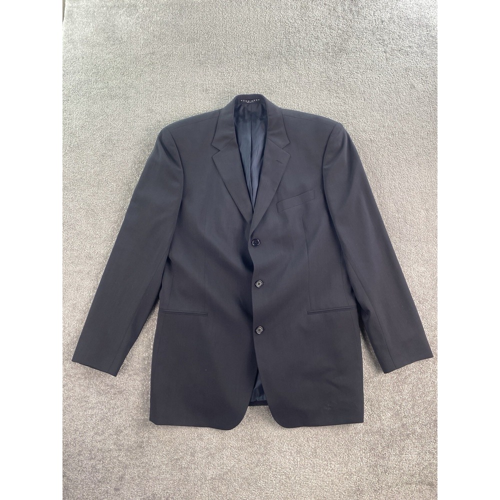 Hugo Boss Suit Jacket 46 L Black Wool Einstein Sigma USA Luxury Designer Sport